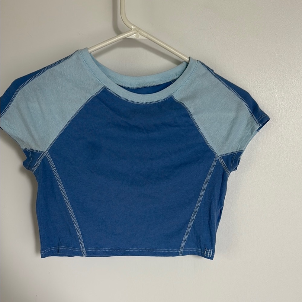 Urban Outfitters Blue Colorblock Crop Top